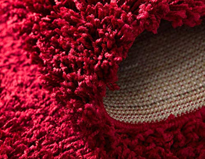 Unique Loom Solid Shag Collection Area Rug (2' 2" x 3' 1" Rectangle, Cherry Red) - color: Cherry Red, size: 2'2" x 3'1" (Rectangular)