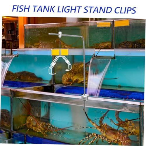 INOOMP Aquarium Light Mounting Bracket 2 Pack Adjustable Lamp Fixing Clip for Reptile Tanks and Terrariums Glass Tank Light Hanger with Secure Grip Precise Angle Adjustment Easy Install