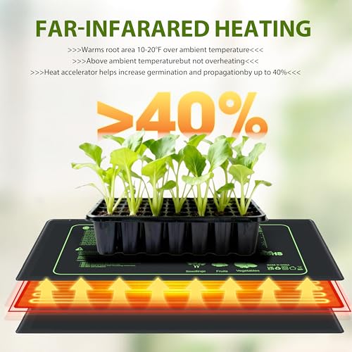 Seedling Heat Mat 2 Pack Heat Mats for Seed Starting Plants Indoor Growing Gardening Brewing Germination Greenhouses Terrarium Reptile Waterproof Seed Rooting Warming Heating Pad 10"X20.75" - size: 2 PCS