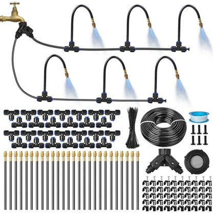 33Ft 1/4" Drip Irrigation System for Garden – Automatic Atomizing Sprinkler System for Outdoor Plants Raised Bed, Yard, Potted Plants & Lawn - size: 33FT 1/4'' Main tube