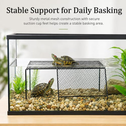 Turtle Basking Platform,Turtle Tank Accessories,Large Standing Dock for Aquatic Turtles Habitat Aquarium Tortoise Ramp Stand Topper Area Ramps Elevated Climbing Reptiles Resting Steel Overpass