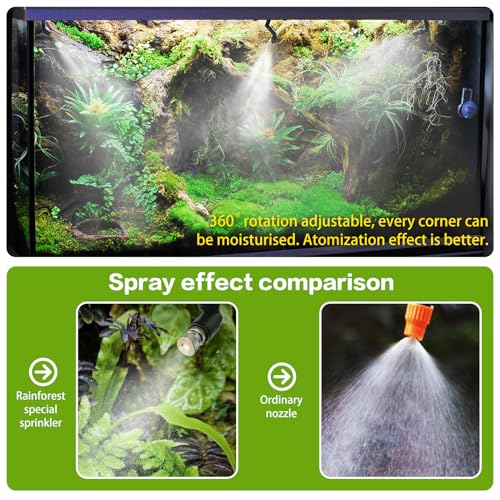 Reptile Smart Mister, Reptile Humidifiers Misting System Automatic with Timer, Terrariums Humidifier with 360°Adjustable Misting Nozzles, Spray Kit for Rainforest Plants Amphibian - size: Touch Version - 2nd Gen