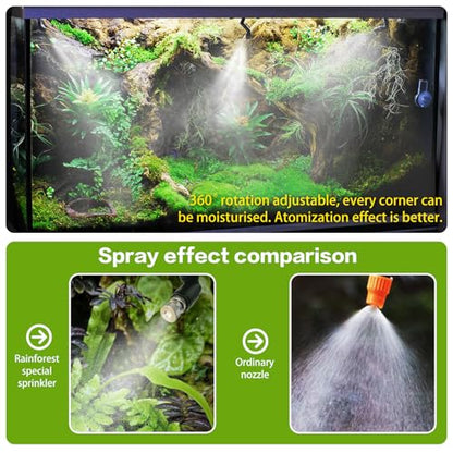 Reptile Smart Mister, Reptile Humidifiers Misting System Automatic with Timer, Terrariums Humidifier with 360°Adjustable Misting Nozzles, Spray Kit for Rainforest Plants Amphibian - size: Touch Version - 2nd Gen