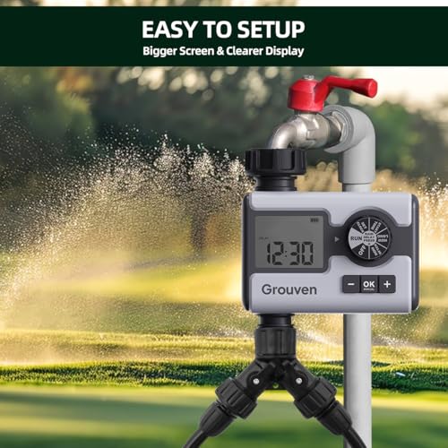 Drip Irrigation System Water Timer Automatic Irrigation Kit DIY Garden | with 1/2 inch Hose 1/4 inch Distribution Tubing and Accessories Misting System for Yard, Lawn, Patio - style: drip irrigation kits