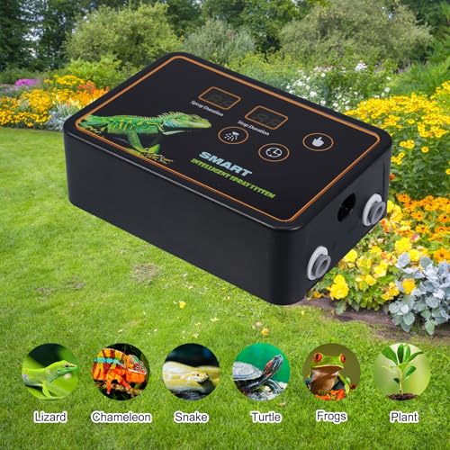 Smart Reptile Misting System Efficient Spray Nozzles Adjustable Hook Timed Spray for Tank Lizard Snake Plant (US plug)