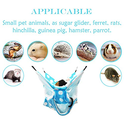 LEFTSTARER Rat Ferret Sugar Glider Cage Hammock Bedding Small Pet Cage Accessories Toy Triple-Layer Hammock Bedding for Hamster Guinea Pig Sugar Glider Rat Ferret Chinchilla Playing Sleeping(Grey) - color: Grey