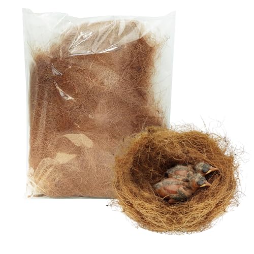 0.22 Pounds Long Coconut Husk Fiber, Mulch Silk Filling for Orchids Clean, Coconut Shell Moss Covering, Lizard Incubator Bedding Materials, Flower pots,Bird Nest