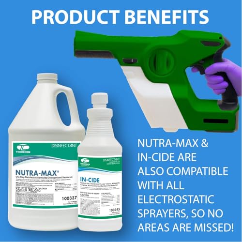 Nutra-Max Hospital Grade Disinfectant Concentrate, 1 Gallon | EPA List N & G, 1:32 Concentrate Makes 32 Gallons, Kills 99.9% of Viruses & Bacteria, Multi-Surface Cleaner
