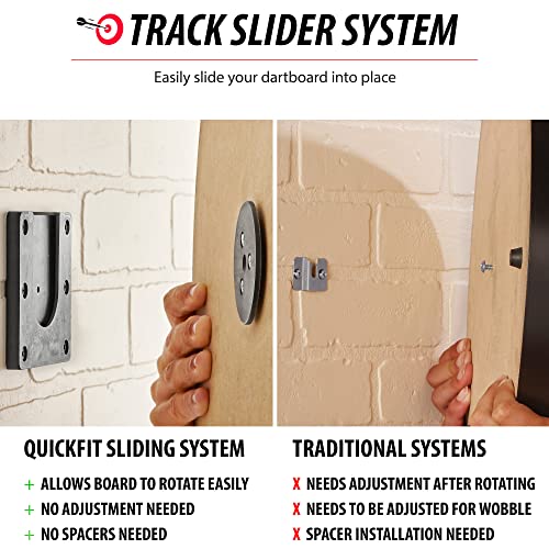 Viper QuickFit Dartboard Mounting Bracket, Universal Dart Board Mount Kit with Track Slider System and Oche Measuring Tape, Wall Mounting Hardware