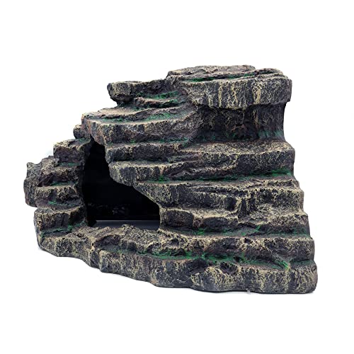 JIHAQUA Bearded Dragon Tank Accessories Extra Large Cave | Reptile Hideouts Cave Habitat Decor Bearded Dragon Clothes