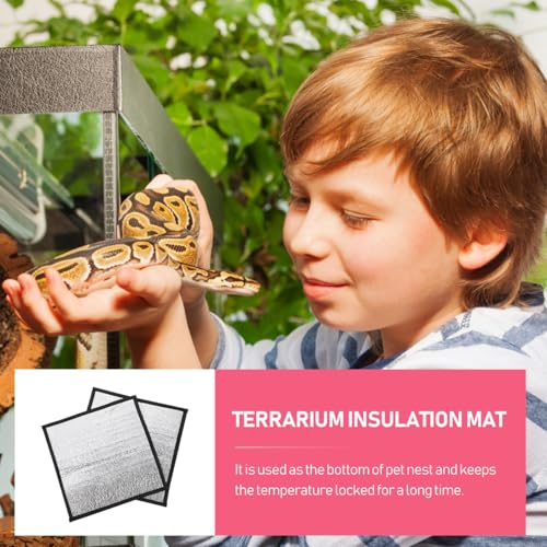 balacoo 2 Pcs Reflective Insulation Reptile Mat - 11.8" Under Tank Thermal Film for Snake Lizard Turtle - Maximizes Warmth for Reptile Heat Pad & Heat Tape