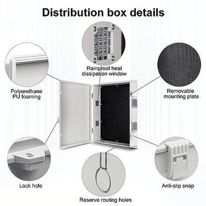Namunanee Outdoor Electrical Junction Box, ABS Water Resistant Enclosure with Internal Mounting Panel & Hinged Cover (18.1" H* 12.6" L* 4.3" W) - size: 18.1"H x 12.6"L x 4.3"W & Standard