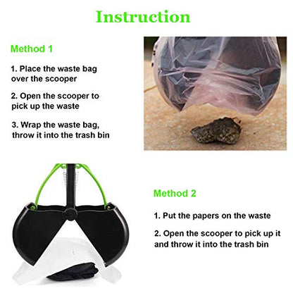 ienjoyed 28" Large Pooper Scooper for Dogs, Heavy Duty Poop Scooper for Large Medium & Small Dog, Pet Dog Pooper Scooper for Grass & Gravel Pick Up - color: Green