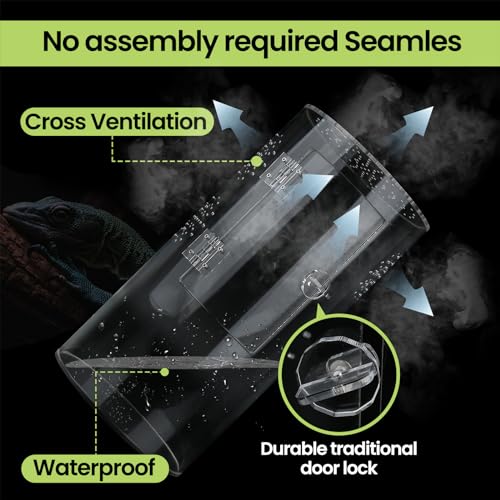 Front Opening Terrarium Jumping Spider Enclosure,Tall Arboreal Tarantula Enclosure Terrarium with Cross Ventilation,Waterproof Acrylic Reptile Enclosure - size: 12*6*6in
