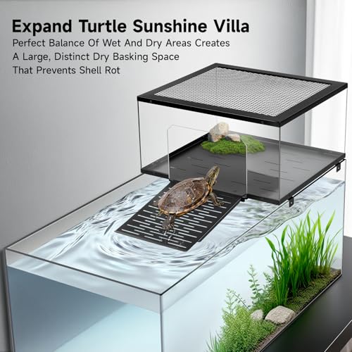 Turtle Basking Platform, Stainless Steel Ramp for 18-20" Aquariums | Rustproof 304 Stainless Steel Frame with Non-Slip Ramp; Hanging Dry Basking Zone; Tool-Free Assembly; Fits 18-20in Tanks