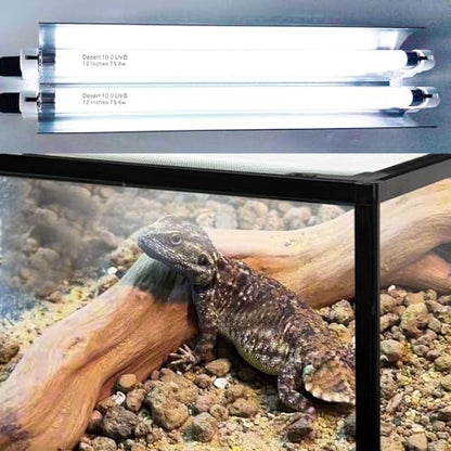 Celiwace T5 Reptile Light Fixture Combo Kit 16 Watts, 12 Inches UVB Light 2x8 Watt, T5 10.0 UVB Reptile Light Fixture, Desert Reptile Light for Lizard, Bearded Dragon, Tortoise - size: 16W Light Fixture Kit (2 Bulbs)