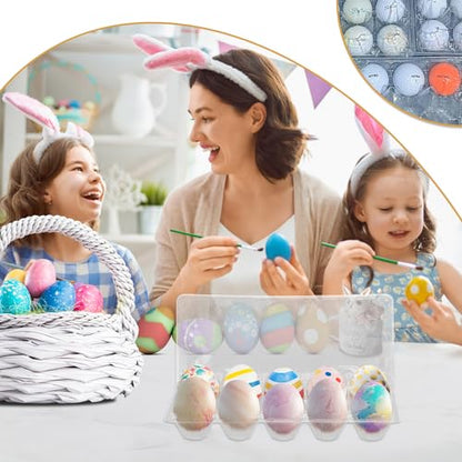 98 Pack Bulk Egg Cartons, Clear Plastic Chicken Egg Holders, Egg Tray Carton Holder for Home & Kitchen, Farm & Market Use, An Eco-Friendly Egg Storage Solution, 10 Grids(Medium Size) - size: 98 Pack Egg Cartons 10 Grids