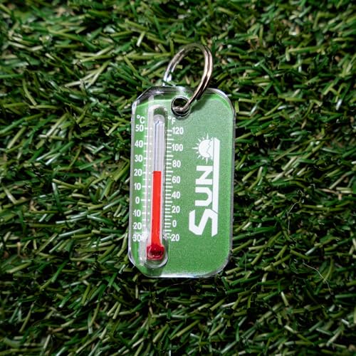 Sun Company Zip-o-gage - Zipper Pull Thermometer for Jacket, Parka, or Backpack | Mini Outdoor Keychain Thermometer - color: Green