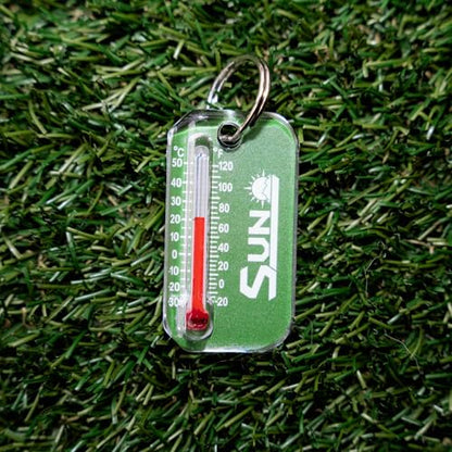 Sun Company Zip-o-gage - Zipper Pull Thermometer for Jacket, Parka, or Backpack | Mini Outdoor Keychain Thermometer - color: Green