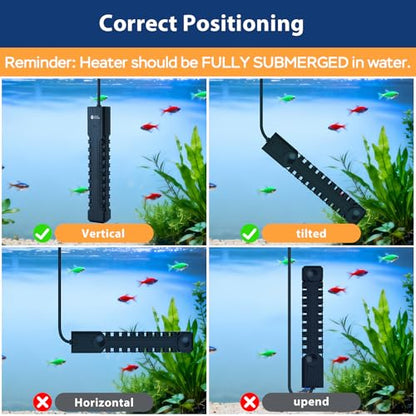 AquaMiracle Submersible Aquarium Heater with LED Digital Temp Display, Fish Tank Heater with Dry-Run & Over-Temp Protection, for Freshwater Saltwater Aquariums(500W/75-120Gal) - size: For 75-120 Gal Tank