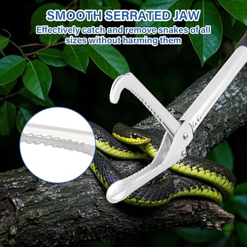 Snake Grabber Tool, 55inch Snake Tongs for Rattlesnake Reptile Tongs Long Catcher Reach Grabber Heavy Duty and Made of Stainless Steel Tube Sponge Handle (55inch (black)) - size: 55inch (black)