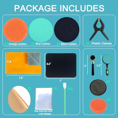 Luxiys 174 Pcs Trading Card Cleaning Care Tool Accessory Kit, Sports Card Care Flattening Cleaning Kit