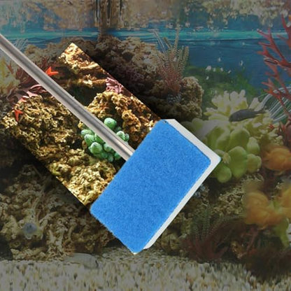 Fish Tank Cleaning Brush Adjustable Long Handle Rustproof Algae Scraper | Space-Saving Fish Tank Brush Cleaner for Aquarium Turtle Reptile Terrarium Home Kitchen Water Wall Betta
