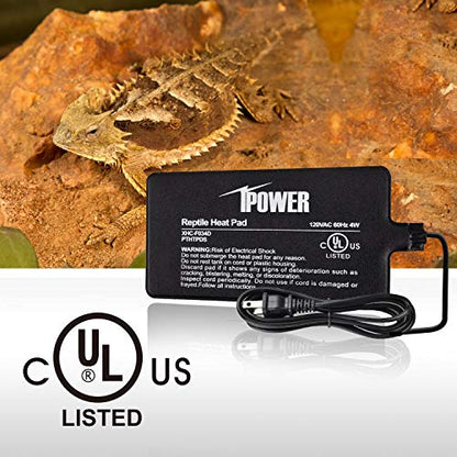 iPower 4"x7" Reptile Heat Mat Under Tank Terrarium Heater Warmer Heating Pad, Digital Thermometer and Hygrometer with Temperature and Humidity Probe for Amphibian Pet and Small Animals - size: 4 X 7 Inch, style: Pad + Thermo & Hygrometer