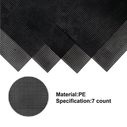 Caydo 4 Pieces 7 Count Black Plastic Mesh Canvas Sheets for Embroidery, Acrylic Yarn Crafting, Knit Crochet Projects and Make Aquarium Dividers (10.5 x 13.5 Inch)