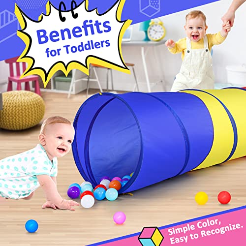 PigPigPen Pop Up Play Tunnel Tent for Toddlers Babies or Dogs, Indoor & Outdoor Toys for Kids Backyard Playset. (Red,Yellow,Blue) - style: Red,yellow,blue play tent