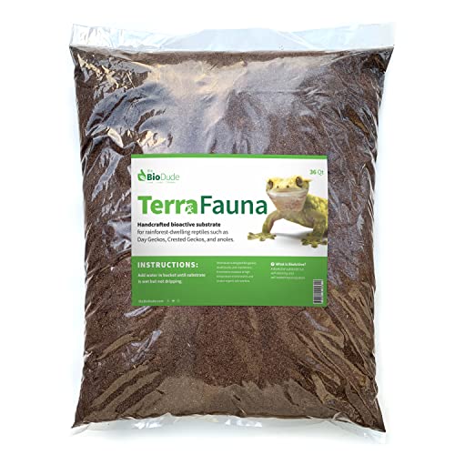 The Bio Dude Terra Fauna Bioactive Reptile Substrate 36 Quart for terrariums and vivariums. Bioactive Habitat Substrate for Crested Geckos, Gargoyle Geckos, Day Geckos, Frogs and Some arachnids