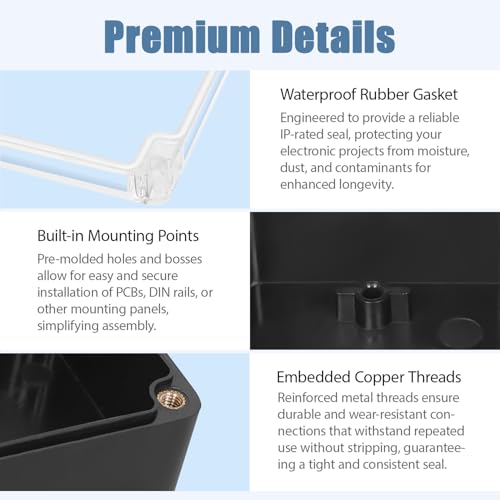 Junction Box with Clear Cover IP65 Waterproof Project Box Dustproof ABS Plastic Electrical Project Boxes Universal Enclosure, Black 3.9"x 2.6"x 1.9"(100x68x50mm)(Pack of 2) - color: 2 packs, size: 3.9"x 2.6"x 1.9"
