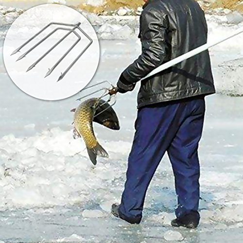 5/7 Prong Fishing Harpoon, Stainless Steel Gig Gaff Hook with 8mm Screw, Harpoon Hook for Hunting Fish Flounder Frog Gig in Pond River Lake, Capable for Fishing Gaff Gig Pole - color: 5 Prong with 8mm screw
