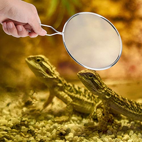 GLOGLOW Reptile Sand Shovel, Stainless Steel Scoop for Pet Waste Cleaning, Lightweight with High Density Mesh for Tortoise and Lizard Cleaning