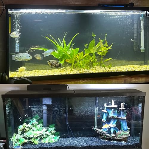 ELEBOX Aquarium Background Blue Black Fish Tank Background Picture 2 Sides Fish Backdrop for Aquarium Wallpaper 20" x 48" - size: 19.7" H x48" L