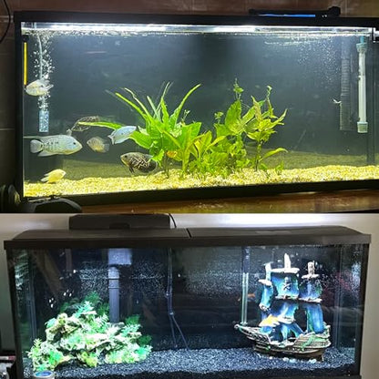 ELEBOX Aquarium Background Blue Black Fish Tank Background Picture 2 Sides Fish Backdrop for Aquarium Wallpaper 20" x 48" - size: 19.7" H x48" L