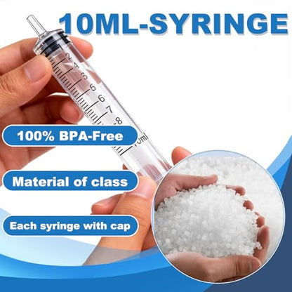 10ml Syringe with Measurement for Scientific Labs, Feeding Pets, Refilling and Measuring Liquids,Dispensing,with Cap (5PCS, 10ml) - size: 5PCS-10ml