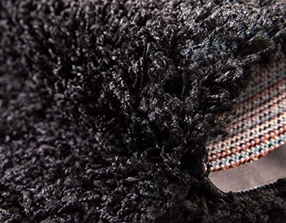 Unique Loom Solid Shag Collection Area Rug (2' x 3' 1" Rectangle, Jet Black) - color: Jet Black, size: 2' x 3'1" (Rectangular)