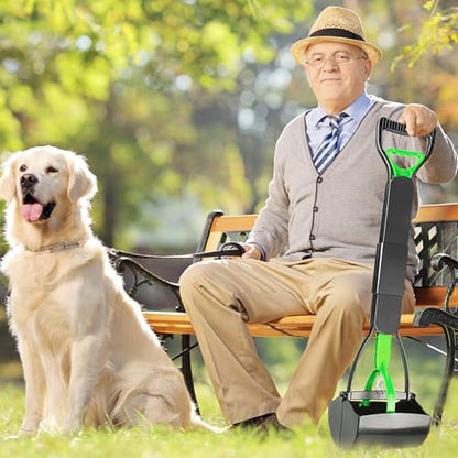 ienjoyed 2-Pack Pooper Scooper for Large Small Dogs Heavy Duty, 28" Long Handle Poop Scoop for Yard, Grass, Gravel, Dog Poop Grabber with High Strength Material and Durable Spring - color: 2-Piece(Green& Blue)