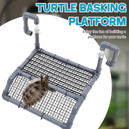 Adjustable Extra Large Turtle Basking Platform, 18-19" Wider Hanging Dock, Basking Area for Aquarium Tank 40/50/65/75/90 Gallon, DIY Assembly Tortoise Tank Accessories - style: Stylish