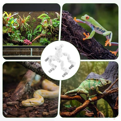 M METERXITY Reptile Mister Nozzles, 0.2mm Pore Copper 1/4" Four-Head Reptile Misting Spray Nozzle with filter Plug for Terrarium/Vivarium, 360 Degree Adjustable Nozzle [White]