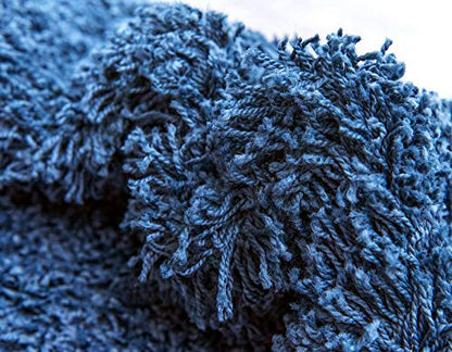 Unique Loom Solid Shag Collection Area Rug (2' 2" x 3' 1" Rectangle, Sapphire Blue/ Navy Blue) - color: Sapphire Blue/Navy Blue, size: 2'2" x 3'1" (Rectangular)