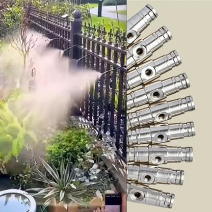 25pcs Nickel Plated Brass Push to Connect Fitting For High Pressure Misting System, Misting Coupling Slip Lock (One Hole), 1/4" Tube OD, Straight Union