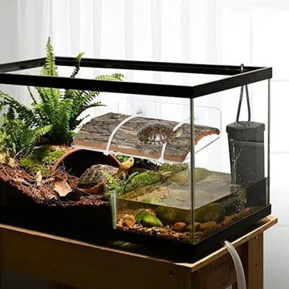 Turtle Basking Platform, Floating Natural Tree Bark Climbing Platform Baby Tortoise Resting Terrace for Frogs, Terrapins, Tank Accessory