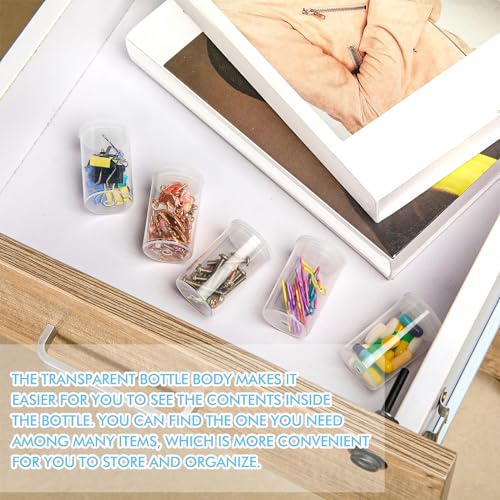 JOVITEC 100 Pcs Plastic Film Canister Holder 35 mm Empty Camera Reel Containers Storage Containers Case with Lids for Small Accessories Fish Hook Film Beads (Clear) - color: Clear
