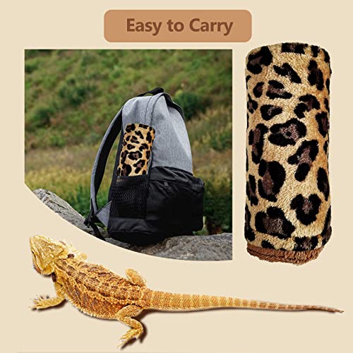 WATFOON Reptile Sleeping Bed with Pillow and Blanket, Bearded Dragon Tank Accessories Sleeping Bag with Blanket Pillow Cotton Nest Shelter Couch for Guinea Pig Rat Hamster
