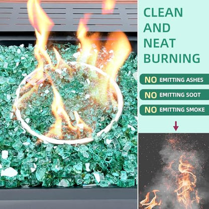 20 Pounds Fire Glass 1/2 Inch High Reflective Tempered Firepit Glass | Emerald Green Rocks for Fireplace, Fire Pit Table, Fire Bowl and Landscaping & DIY Crafts - color: Emerald Green, size: 1/2 inch, 20lb