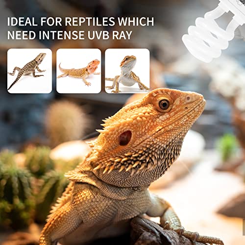 LUCKY HERP 13W UVB 15.0 Intense UVA UVB Compact Flouorescent Lamp Desert Terrarium Light Bulb for Reptile and Amphibian - style: UVB15.0 13W