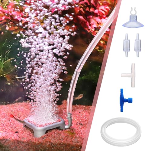 hygger Aquarium Air Stone, 1.65 Inch Nano Air Stone Make Super Tiny Bubble, Ultra Quiet Dissolved Oxygen Diffuser Small Airstone with Stainless Steel Base for Aquarium, Fish Tank & Hydroponic, Square - size: 1.65 Inch