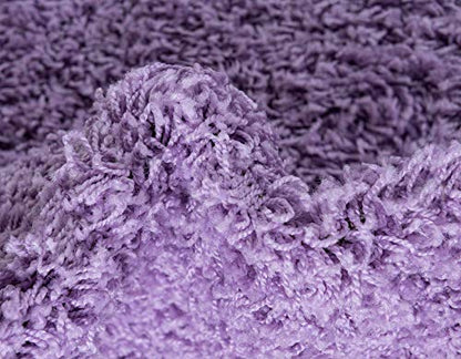 Unique Loom Solid Shag Collection Area Rug (2' x 3' 1" Rectangle, Lilac) - color: Lilac, size: 2' x 3'1" (Rectangular)